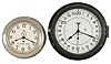 Clocks- 2 (Two): (1) Chelsea Clock Co., Chelsea, Mass., 8 day, spring brass lever movement nickel plated engine or wardroom timepiece. Serial No. 147064, c1921. (2) Chelsea Clock Co., Chelsea, Mass., 8 day spring brass lever movement bakelite case engine or wardroom wall timepiece. Serial No. 853796 c1984.