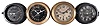 Clocks- 4 (Four) Deck Clocks for U.S. Navy: Chelsea Clock Co., Boston, and M. Low, New York for U.S. Navy, deck clocks, 8 day, time only, spring-driven balance wheel movements in brass and phenolic cases with screw-on and hinged bezels, silvered and black dials, one with hack switch, three with center seconds.