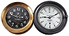 Clocks- 2 (Two) Seth Thomas Clocks for Navy: Seth Thomas Clock Co., Thomaston, Conn., for U.S. Navy, one "Deck Clock No. 1" and one other deck clock with 12/24 hour dial, 8 day, time only, spring-driven balance wheel movements, one in heavy brass case with screw-on bezel and the other in a black phenolic case with hinged bezel, both with 6 inch dials, one black and one silvered.