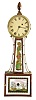Unsigned, possibly New Hampshire, 8 day, weight brass movement patent or banjo timepiece.