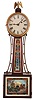 Herschede Clock Co., Cincinnati, Ohio, banjo clock retailed by Tiffany & Co., New York, 8 day, time only, weight driven movement in a mahogany case with a painted metal dial and reverse painted throat and lower tablets