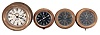 Clocks- 4 (Four) Marine with Car Clock Movements: one signed M. Low of New York, with an 8 day Waltham movement and three by Roth Bros. of New York, likely also car clock style movements, all with brass cases with screw-on bezels.
