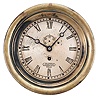 Chelsea Clock Co., Boston, Mass., for J.E. Lonergan, Philadelphia, PA, engine room clock, 8 day, time only, spring driven jeweled balance wheel movment in a heavy brass case with hinged bezel, 6.5 inch silvered dial engraved with "Lonergan / Phila.", subsidiary seconds, and blued steel hands, movement serial number 83412.