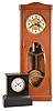Clocks- 2 (Two): (1) Germany, Gustav Becker, 8 day, time and strike, weight brass movement vienna regulator clock c1910 (2) French, 8 day, time and strike, spring brass movement black slate mantel clock retailed by "Tilden Thurber & Co., Providence ".