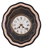 Clocks- 3 (Three): (1) French, 8 day, time and strike spring brass movement picture frame or Bakers wall clock. Dial is marked "Guiot ". c1900 (2) French, 8 day, time and strike weight brass movement Mobier wall clock. c1900 (3) French, 8 day, time and strike spring brass movement picture frame or bakers wall clock. Dial is marked "Ricardo G. Del Olmo" c1900