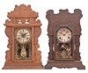 Clocks- 4 (Four): (1) E.N. Welch, "Eclipse" mantel clock, 8 day, time and strike with alarm in a oak case, c1889; (2) E.N. Welch, "No. 199" mantel clock, 8 day, time and strike with alarm in an oak case, c1902; (3) Sessions Clock Co., "Grand No. 3" mantel clock, 8 day, time and strike in an oak case, c1915; (4) E.N. Welch, "Falka" mantel clock, 8 day, time and strike with alarm in a walnut case, c1885.