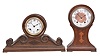 Clocks- 4 (Four): (1) Ansonia Clock Co., "Cabinet No. 31" clock, 8 day, time and strike in a walnut case, c1914; (2) Seth Thomas Clock Co., "Parma" clock, 8 day, time and strike in a walnut case, c1909; (3) Seth Thomas Clock Co., "Dana No. 7" mantel clock, 8 day, time and strike in an Adamantine case, c1913; (4) Seth Thomas Clock Co, "Medbury" clock, 8 day, time and strike with Westminster chime, spring driven movement with floating balance in a mahogany case, c1975.