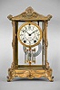 Seth Thomas Clock Co., Thomaston, Conn., "Empire No. 9", 8 day, time and strike spring brass movement crystal regulator mantel clock.