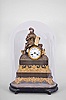 French figural mantel clock in bronze and gilt depicting artist at work,
