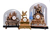3 (Three) French figural clocks, two under domes (one dome with a crack),