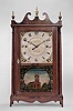 Norris North, Torrington, Conn., 30 hour, time and strike weight wood movement pillar & scroll shelf clock.