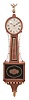 Clocks- 2 (Two): Banjo: (1) Unknown, possibly E. Howard, Boston, banjo clock, 8 day, time only, weight driven movement in a mahogany gilt front case with painted metal dial reading "E. Howard & Co. / Boston / Reproduction of The Willard.", c1910. (2) Unknown, banjo clock, 8 day, time only, weight driven movement in a handmade mahogany case with dial signed by Foster Campos, c1990.