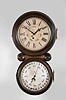 E. Ingraham & Co., Bristol, Conn., "Ionic Calendar", 8 day, spring brass movement double dial calendar timepiece.