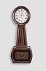 E. Howard & Co., Boston, Mass., "No. 1 Regulator" banjo wall clock, 8 day, time only, weight driven movement in a rosewood grained cherry case with painted metal dial and reverse painted throat and lower tablets
