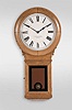 E. Howard & Co., Boston, Mass., "No. 70 Regulator, 14-Inch Dial" wall clock, 8 day, time only, weight driven wall clock in an oak case with painted metal dial and reverse painted lower tablet
