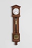 Austria, Laterndluhr wall clock, 8 day, time only, weight driven movement with knife edge suspension in a mahogany veneer 9 light case with white enamel dial