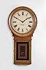 E. Howard & Co., Boston, Mass., "No. 70 Regulator- 16 "- 16" dial wall clock, 8 day, time only, weight driven movement in a walnut case with painted metal dial and reverse painted lower tablet