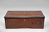 Switzerland, music box, playing 8 tunes with a 12 inch cylinder playing on a two-piece comb with 92 teeth and six tuned bells, mounted in a box with rosewood veneered top with marquetry scrolls, a striped shield and 13 Mother of Pearl stars, the front with string inlay, original tune card mounted under the lid listing the patriotic themed songs.