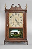 Samuel Terry Plymouth, Conn., 30 hour, time and strike weight wood movement pillar & scroll shelf clock.