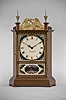 Foster Campos, Pembroke, Mass. copy of a Waltham Clock Co. version of a Miniature shelf clock with eagle splat. The original version dates about 1930.