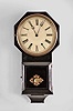 Terry Clock Co., Waterbury, Conn., "Octagon Top Drop", 8 day, time and strike, brass spring movement wall clock