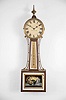 James Cross, Rochester, New Hampshire, 8 day, weight brass movement patent or banjo wall timepiece.
