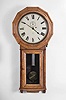 Seth Thomas Clock Co., Thomaston, Conn., "Regulator No. 3" wall clock with a weight driven 8 day timepiece movement in an oak case.