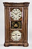 Seth Thomas Clock Co., Plymouth Hollow, Conn., "Parlor Calendar", 8 day, time and strike spring brass movement double dial calendar shelf clock.