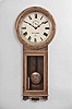 Seth Thomas Clock Co., Thomaston, Conn., "Regulator No. 2 Reissue", 8 day, weight brass movement wall timepiece. Case is numbered 3573 of 4000.