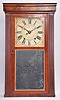 Clocks- 2 (Two): (1) Henry C. Smith, Bristol, Conn., 30 hour, time and strike weight wood movement reeded pilaster and cornice top shelf clock. c1835 (2) Jerome & Darrow, Bristol, Conn. 30 hour, time and strike, weight wood movement column & cornice shelf clock. c1830