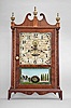 Eli Terry, Plymouth, Conn., 30 hour, time and strike weight wood movement outside escapement model 3 pillar & scroll shelf clock.