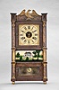 Birge, Mallory & Co., Bristol, Conn., 30 hour, time and strike weight strap brass movement miniature triple decker shelf clock.