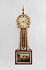 Unsigned, Massachusetts, 8 day, weight brass movement patent or banjo wall timepiece.