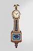 Unknown maker, modern copy of 8 day, weight brass movement patent or banjo wall timepiece.