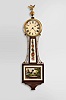 Massachusetts, 8 day, weight brass movement patent or banjo timepiece.