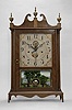 Eli Terry, Plymouth, Conn., 30 hour, time and strike weight wood movement outside escapement pillar & scroll shelf clock.
