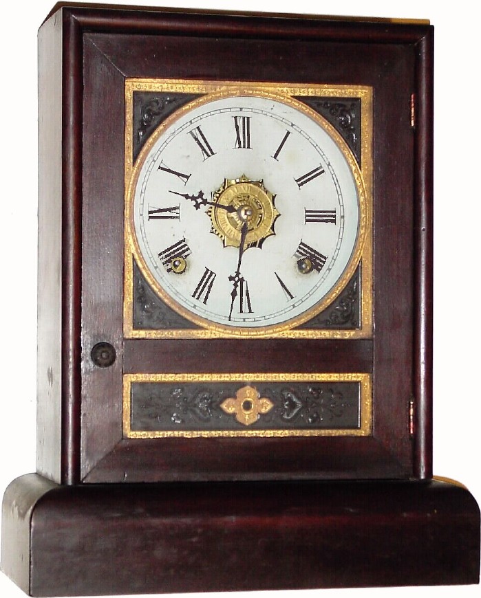 C.1860, Jerome and Co., New Haven, 8-day time/strike/alarm cottage clock, — Antique Clocks Price Guide