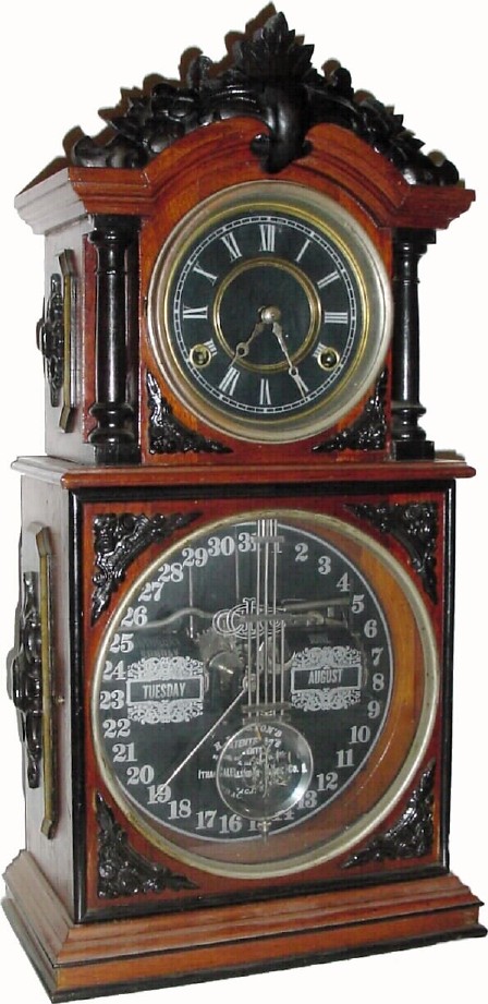 C.1881, Ithaca Clock Co., No. 31/2 Parlor Calendar , as-found. — Antique Clocks Price Guide