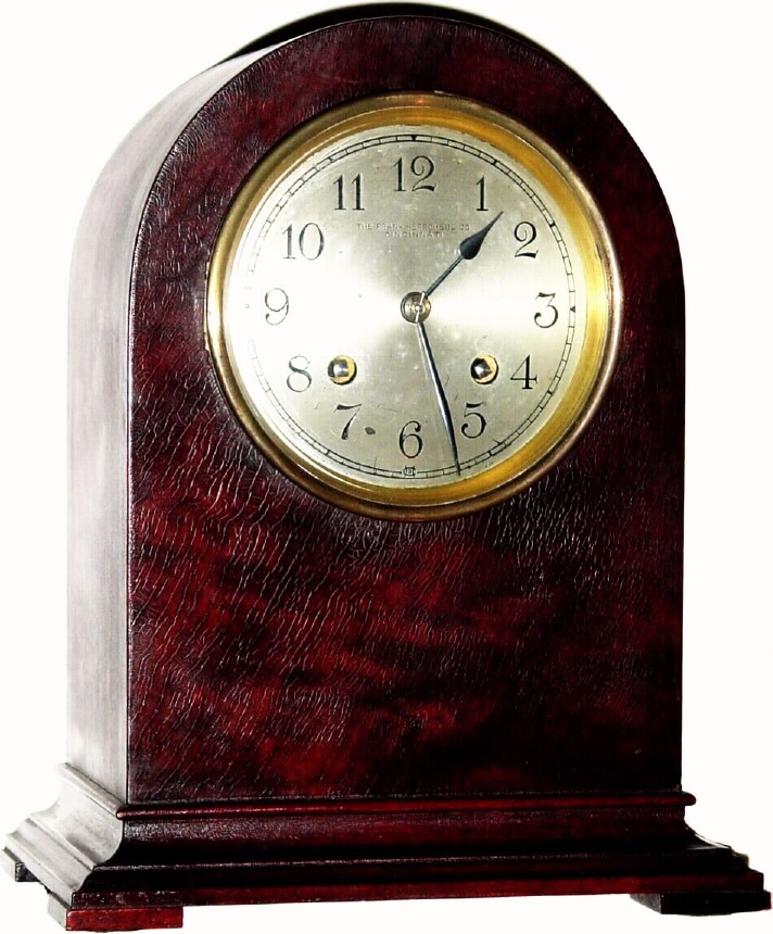 C.1915, Frank O. Herschede, Cincinnati, mahogany mantle clock in excellent original condition. — Antique Clocks Price Guide