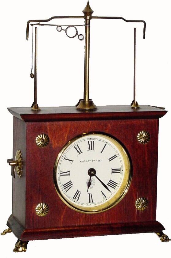 C.1970, German made for The Horolovar Co., Bronxville, NY. Reproduction "Ignatz" flying pendulum clock — Antique Clocks Price Guide