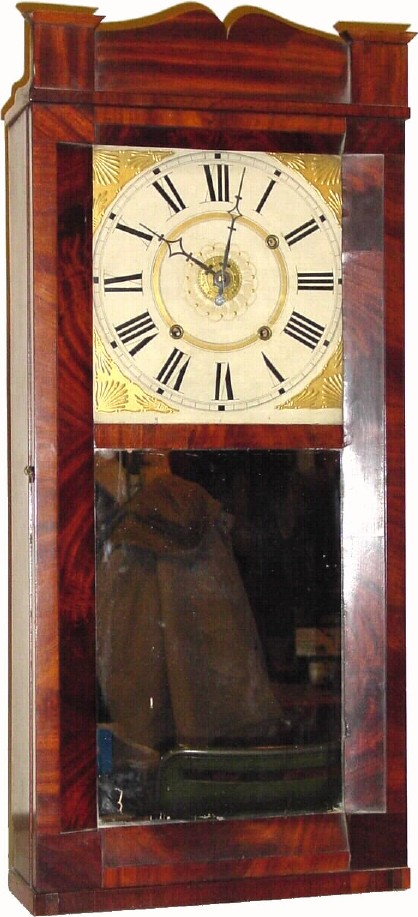 C.1836 (dated label), Charles Stratton, Holden, Mass, transition wood works shelf clock. — Antique Clocks Price Guide