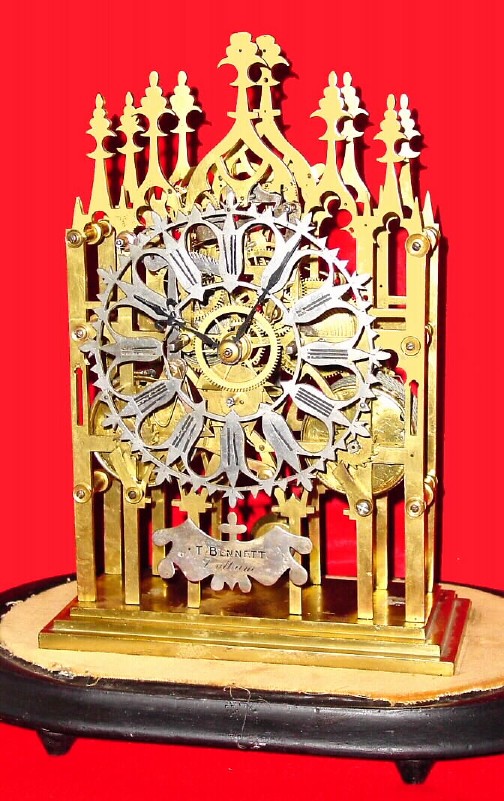 C.1860, English 2-Fusee Skeleton Clock, — Antique Clocks Price Guide