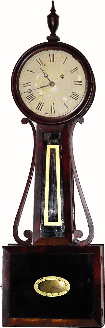 C.1840, Massachusetts banjo from the Attleboro area, in generally fair to good condition. — Antique Clocks Price Guide