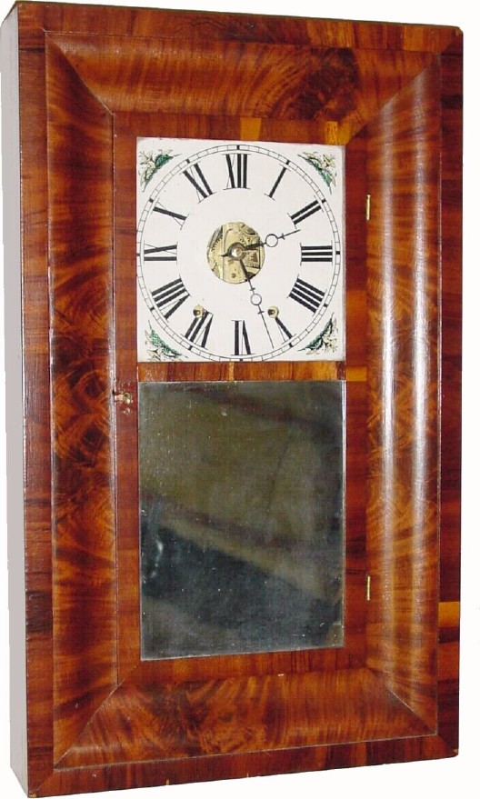 C.1842, E. C. Brewster and Co., Bristol, Conn, 30-hour time/strike iron backplate movement OG shelf clock, in generally good condition, with restorations. — Antique Clocks Price Guide