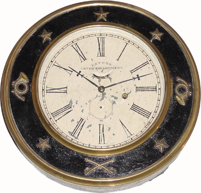 C.1868, A. D. Smith, (Cincinnati, Ohio), Marine movement gallery clockin very good original condition. — Antique Clocks Price Guide