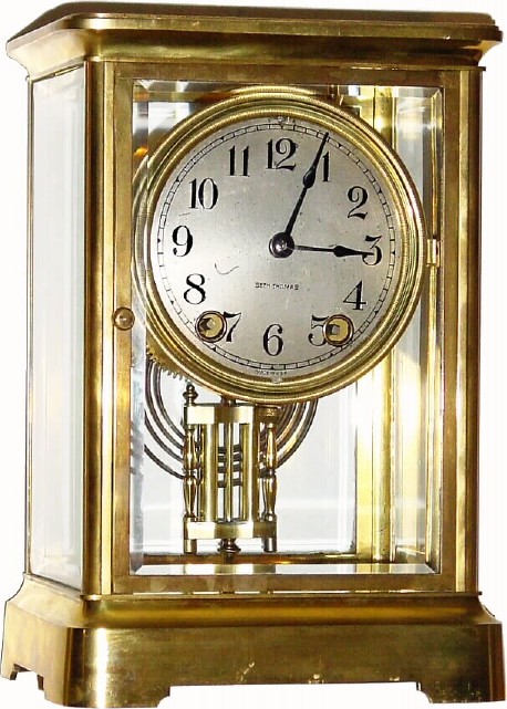 C.1917, Seth Thomas Clock Co., "Empire No. 300" 8-day time/strike crystal regulator, — Antique Clocks Price Guide
