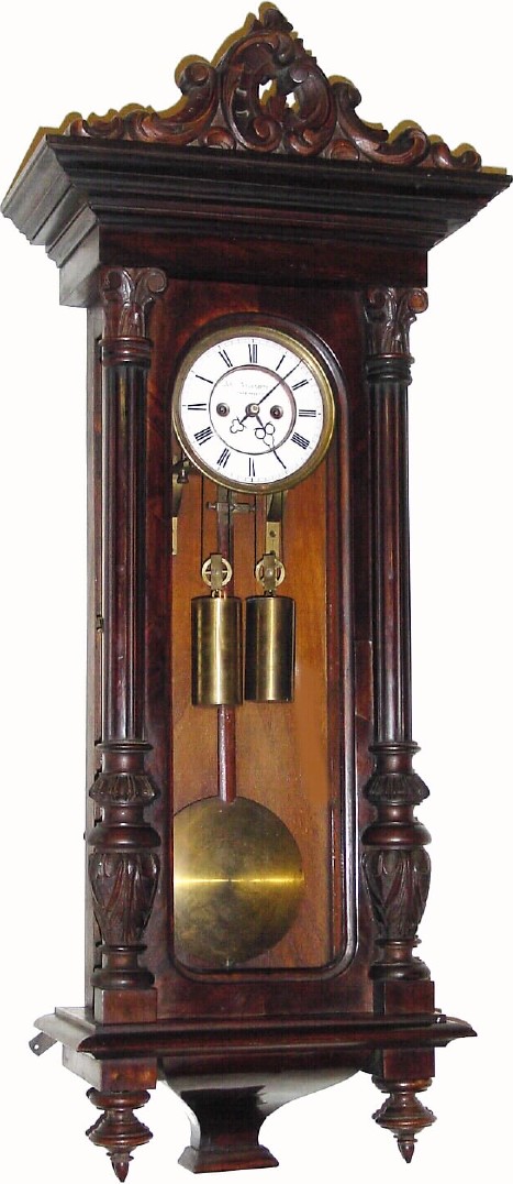 C.1880, Austrian, Adolph Rosenberger, small 2-weight regulator, with restorations. — Antique Clocks Price Guide