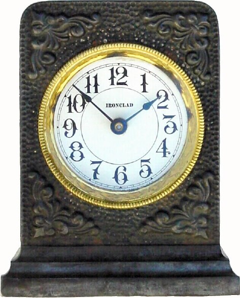 C.1935, Westclox, LaSalle, IL, IRONCLAD, one day alarm clock with cast iron case and in good original condition. — Antique Clocks Price Guide