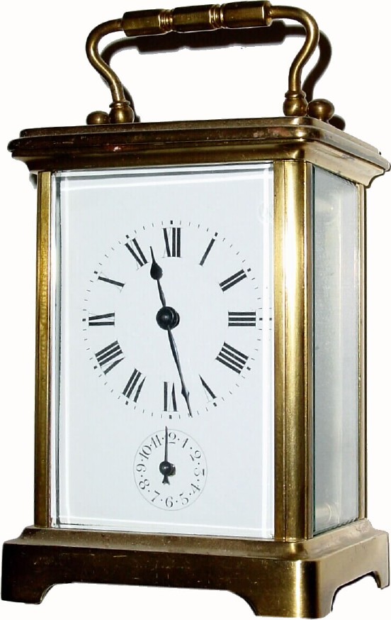 C.1910, French, Brass Cased Carriage clock, time and alarm in generally good original condition. — Antique Clocks Price Guide
