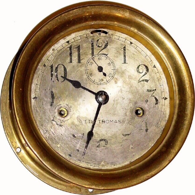 C.1936, Seth Thomas Clock Co., "Engine Lever" 8-day Ship's timepiece. — Antique Clocks Price Guide